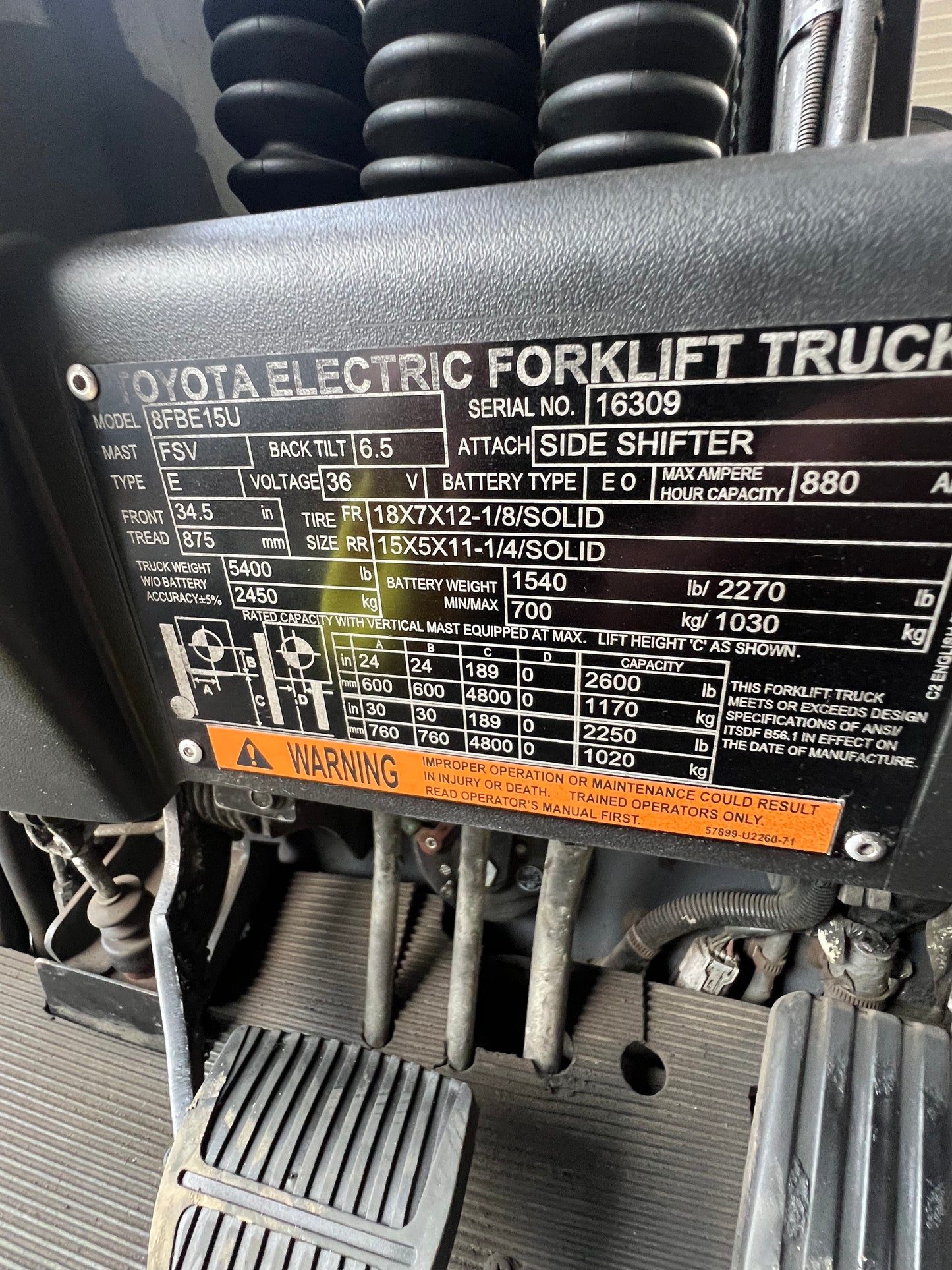 2019 Toyota Electric Forklift 3000lb Lift Capacity