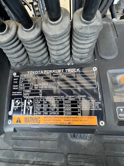2022 Toyota Forklift (6500lb lift Capacity (Fork Positioner!